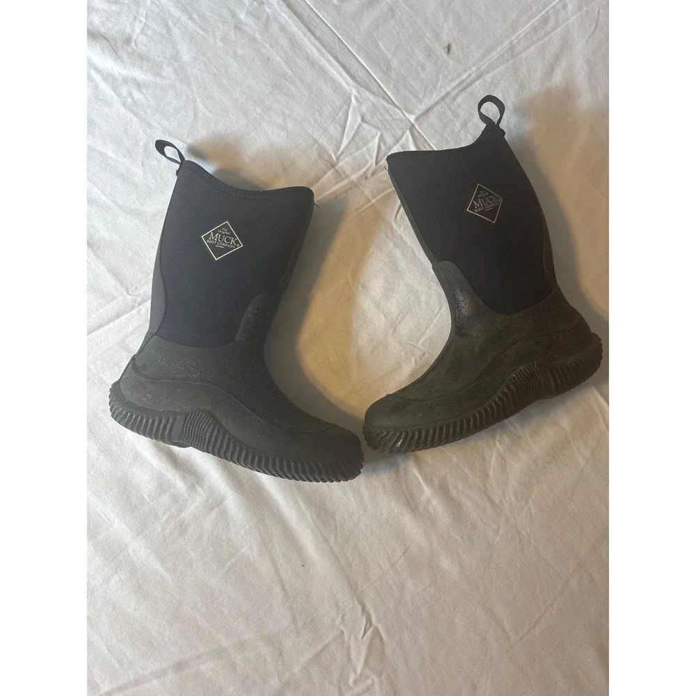 Muck Boot Company Hale Rain Boots Kids Size 2 Black Excellent Waterproof Rubber